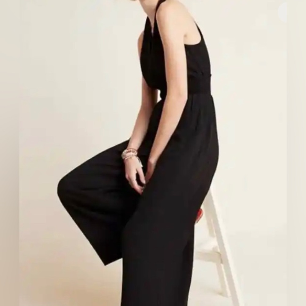 NWOT Anthropologie Black Bionda Plisse Jumpsuit - Picture 2 of 11